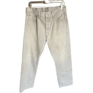 Levi’s 501 Mens Denim High Rise Straight Jeans Light Wash Size 34/32 Gray